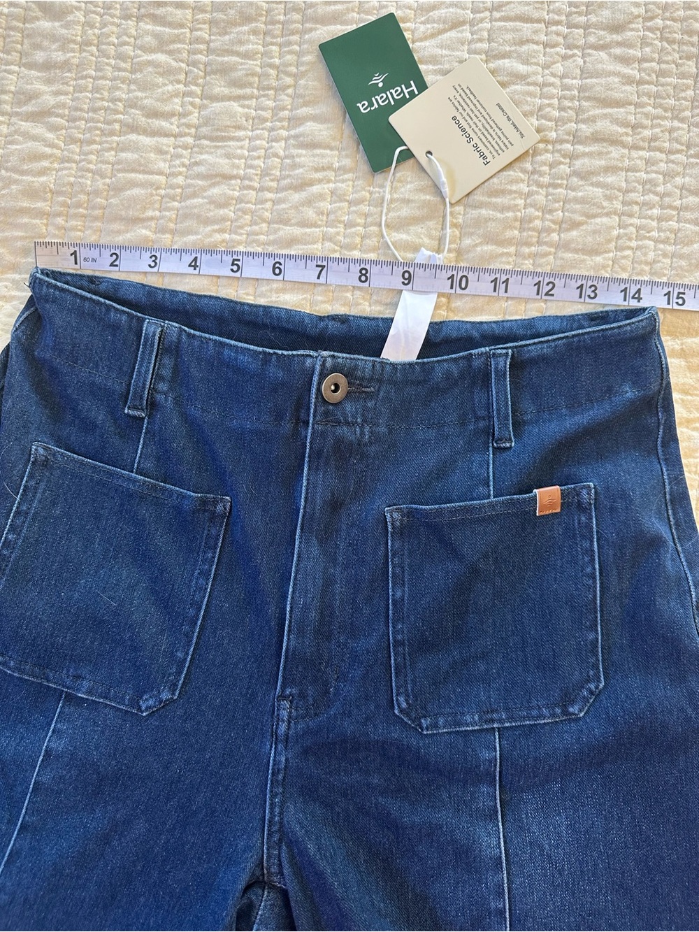 HALARA Dark Indigo Wide-Leg Women's Jeans NWT Medium long Tall - Picture 5 of 5